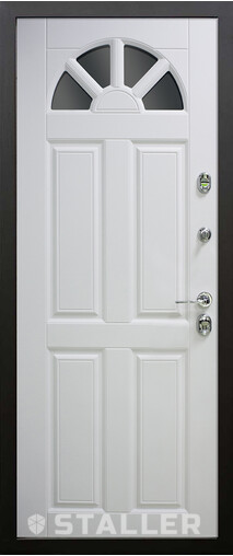 Входная дверь  Сталлер Полония NEW, 880*2050, 93 мм, внутри мдф влагостойкий, покрытие Эмаль, цвет Эмаль белая RAL 9003