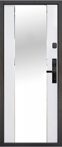 Входная дверь  Е-ТРЕЙД Тайга 10 см Зеркало, 860*2050, 100 мм, внутри мдф 10мм, покрытие пвх, цвет Эмалит белый