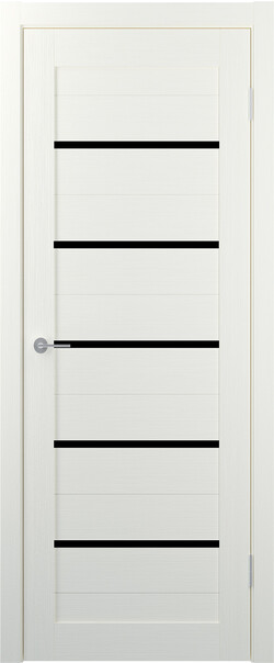 Межкомнатная дверь  STARK ST1 ДО, массив + МДФ, экошпон на основе ПВХ, 800*2000, Цвет: Айс, Lacobel черный лак