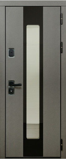 Входная дверь  Сталлер Юта NEW, 960*2050, 93 мм, снаружи мдф влагостойкий, покрытие Эмаль, Цвет Эмаль серая TSBR 7021