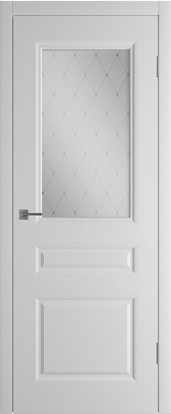 Межкомнатная дверь  Winter Челси ДО, массив + МДФ, эмаль, 800*2000, Цвет: Светло-серая эмаль, мателюкс матовое с рисунком