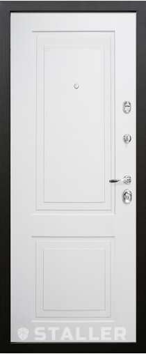 Входная дверь  Сталлер Азура, 860*2050, нет мм, внутри мдф влагостойкий, покрытие Эмаль, цвет Эмаль белая RAL 9003