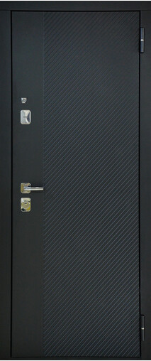Входная дверь  Сталлер TR 2, 860*2050, 90 мм, снаружи мдф 8мм, покрытие пвх, Цвет ZB 999-2 Черный кварц