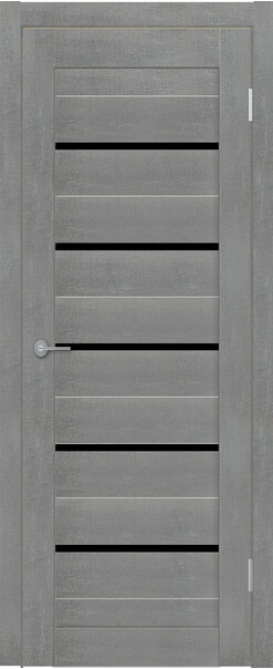 Межкомнатная дверь  TexStyle TS1 ДО, массив + МДФ, экошпон на основе ПВХ, 800*2000, Цвет: Лорэт грей, Lacobel черный лак