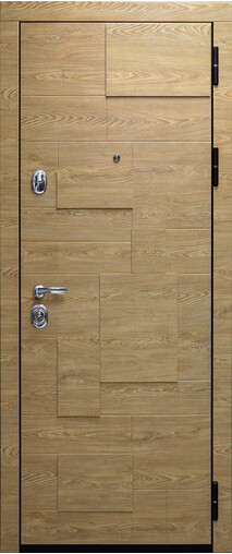 Входная дверь  Сталлер Бруно, 860*2050, 83 мм, снаружи мдф, покрытие пвх, Цвет Ель карпатская
