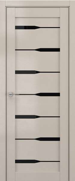 Межкомнатная дверь  DEFORM V V4, массив + МДФ, экошпон на основе ПВХ, 800*2000, Цвет: Стоун вуд, Lacobel черный лак