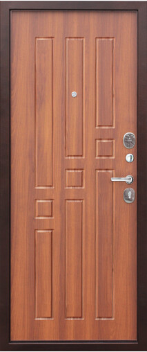 Входная дверь  Гарда  8 мм, 860*2050, 60 мм, внутри мдф, покрытие пвх, цвет Рустикальный дуб
