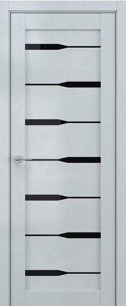 Межкомнатная дверь  DEFORM V V4, массив + МДФ, экошпон на основе ПВХ, 800*2000, Цвет: Грей вуд, Lacobel черный лак