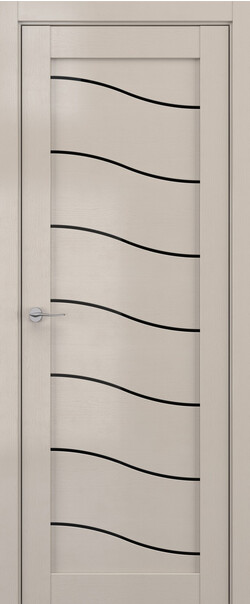 Межкомнатная дверь  DEFORM V V2, массив + МДФ, экошпон на основе ПВХ, 800*2000, Цвет: Стоун вуд, Lacobel черный лак