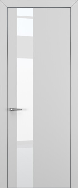 Межкомнатная дверь  Квалитет  К3, массив + МДФ, Полипропилен RENOLIT, 800*2000, Цвет: Матовый Серый, Lacobel White Pure