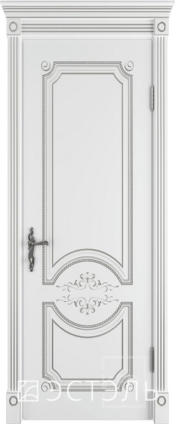 Межкомнатная дверь  Эстель люкс Милана эст. ДГ 3D, массив + МДФ, эмаль, 800*2000, Цвет: Белая эмаль, нет