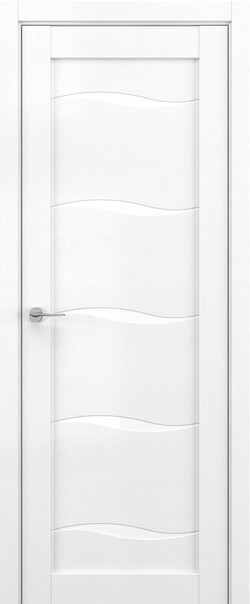 Межкомнатная дверь  DEFORM V V1, массив + МДФ, экошпон на основе ПВХ, 800*2000, Цвет: Вайт вуд, Lacobel белый лак