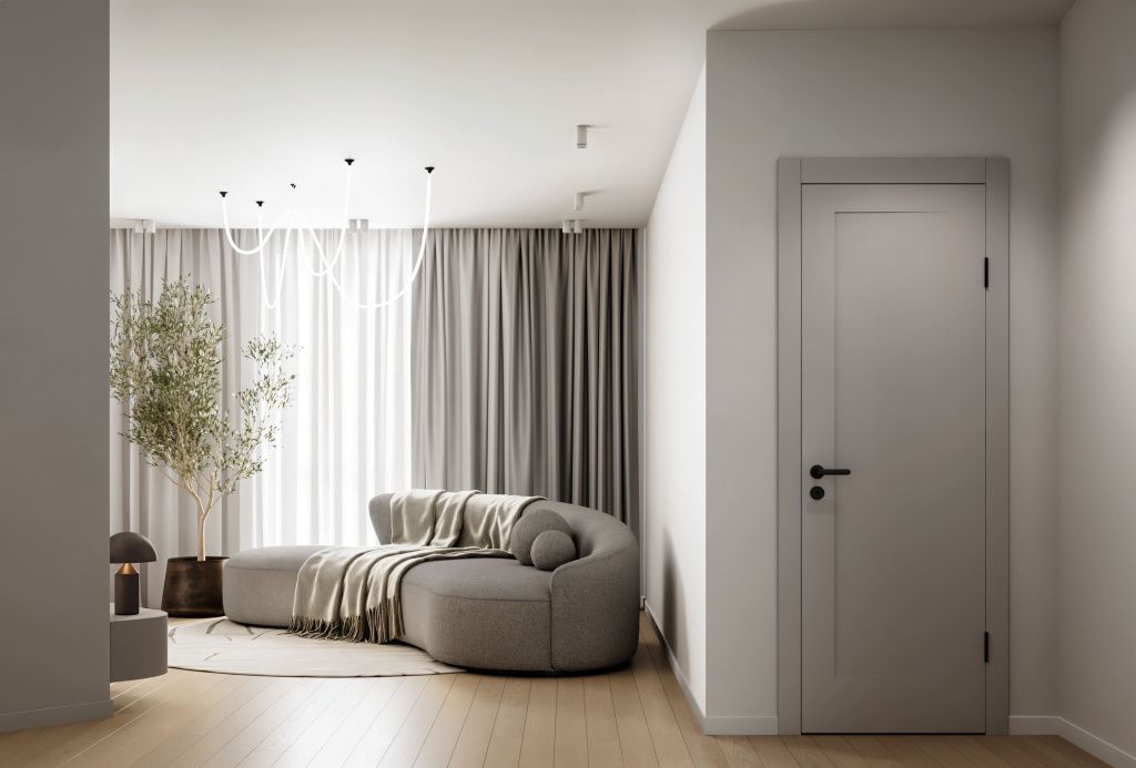 Межкомнатная дверь Integra минимализм в серой эмали