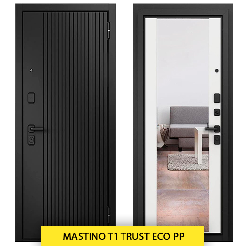 Входная дверь с зеркалом Mastino T1 TRUST ECO PP