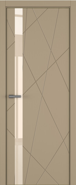 Межкомнатная дверь  ART Lite Chaos ДО, массив + МДФ, эмаль, 800*2000, Цвет: Бежевая эмаль, Lacobel бежевый лак