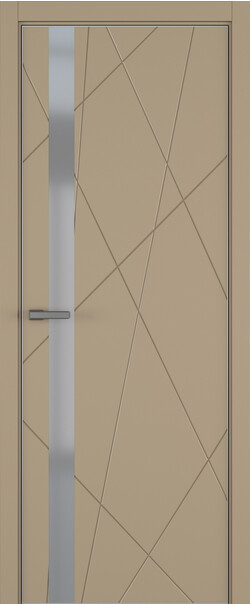 Межкомнатная дверь  ART Lite Chaos ДО, массив + МДФ, эмаль, 800*2000, Цвет: Бежевая эмаль, Matelac серый мат.