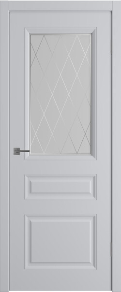 Межкомнатная дверь  Winter Торонто ДО, массив + МДФ, эмаль, 800*2000, Цвет: Светло-серая эмаль, мателюкс матовое с пескоструйным рисунком