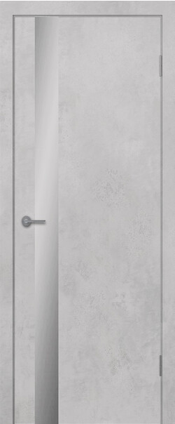 Межкомнатная дверь  STARK ST12 ДО, массив + МДФ, экошпон на основе ПВХ, 800*2000, Цвет: Бетон белый, зеркало матовое