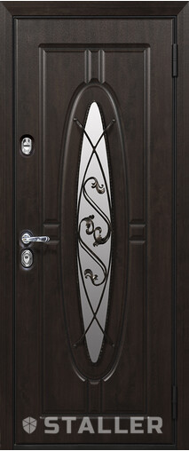 Входная дверь  Сталлер Монарх NEW, 880*2050, 93 мм, снаружи мдф влагостойкий, покрытие Vinorit, Цвет Дуб темный