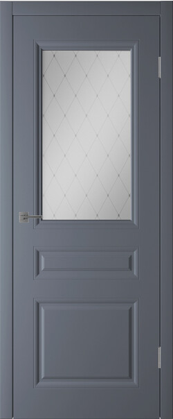 Межкомнатная дверь  Winter Челси ДО, массив + МДФ, эмаль, 800*2000, Цвет: Графит эмаль, мателюкс матовое с рисунком