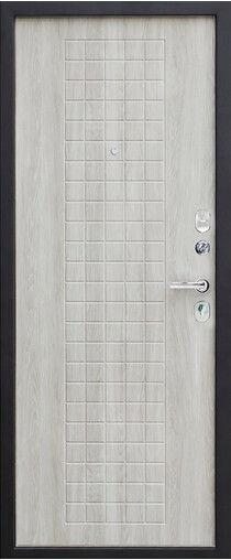 Входная дверь  Гарда  муар 8 мм, 860*2050, 60 мм, внутри мдф, покрытие пвх, цвет Белый ясень