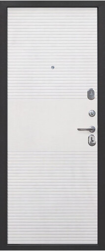 Входная дверь  Гарда  муар 10 мм, 860*2050, 75 мм, внутри мдф, покрытие пвх, цвет Белый ясень