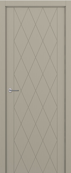 Межкомнатная дверь  ART Lite Rombo ДГ, массив + МДФ, эмаль, 800*2000, Цвет: Серый шелк эмаль RAL 7044, нет