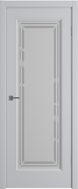 Межкомнатная дверь  Winter Беатрис 1 ДО, массив + МДФ, эмаль, 800*2000, Цвет: Светло-серая эмаль, мателюкс матовое с гравировкой