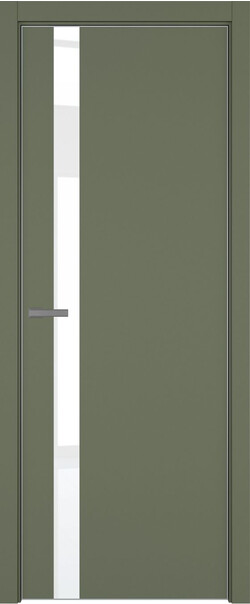 Межкомнатная дверь  ART Lite H2 ДО, массив + МДФ, эмаль, 800*2000, Цвет: Оливковая эмаль, Lacobel White Pure