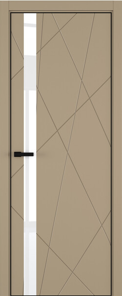 Межкомнатная дверь  ART Lite Chaos ДО, массив + МДФ, эмаль, 800*2000, Цвет: Бежевая эмаль, Lacobel White Pure
