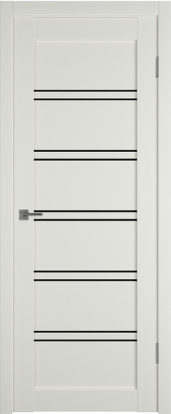 Межкомнатная дверь  Emalex E28 ДО, массив + МДФ, экошпон (полипропилен), 800*2000, Цвет: MidWhite, black gloss