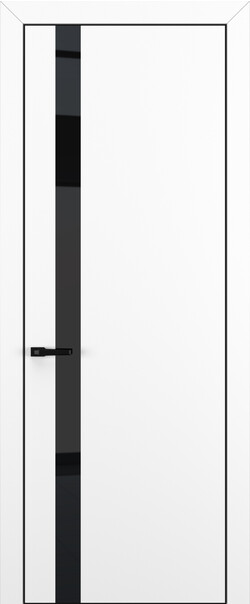 Межкомнатная дверь  Квалитет  К2, массив + МДФ, Полипропилен RENOLIT, 800*2000, Цвет: Белый матовый, Lacobel Black Classic