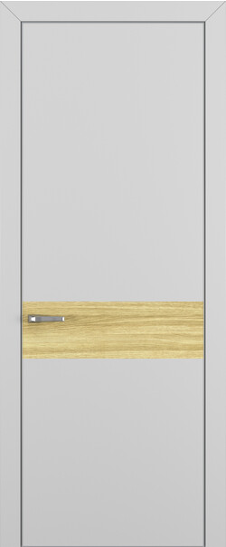 Межкомнатная дверь  Квалитет  К6, массив + МДФ, Полипропилен RENOLIT, 800*2000, Цвет: Матовый Серый, Вставка Дуб натуральный