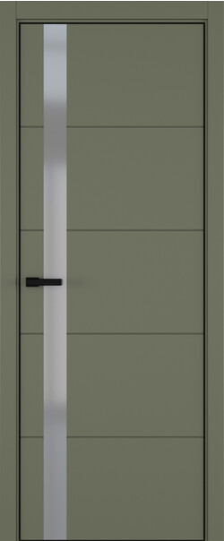 Межкомнатная дверь  ART Lite Groove ДО, массив + МДФ, эмаль, 800*2000, Цвет: Оливковая эмаль, Matelac серый мат.