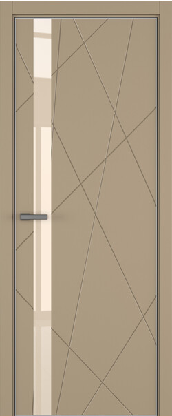 Межкомнатная дверь  ART Lite Chaos ДО, массив + МДФ, эмаль, 800*2000, Цвет: Бежевая эмаль, Lacobel бежевый лак