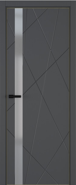 Межкомнатная дверь  ART Lite Chaos ДО, массив + МДФ, эмаль, 800*2000, Цвет: Темно-серая эмаль, Matelac серый мат.