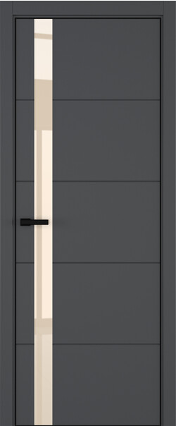 Межкомнатная дверь  ART Lite Groove ДО, массив + МДФ, эмаль, 800*2000, Цвет: Темно-серая эмаль, Lacobel бежевый лак