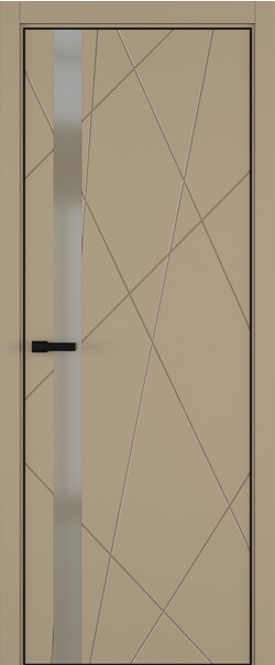 Межкомнатная дверь  ART Lite Chaos ДО, массив + МДФ, эмаль, 800*2000, Цвет: Бежевая эмаль, Matelac бронза мат.