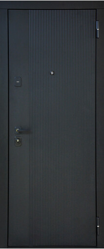 Входная дверь  Сталлер TR 6, 860*2050, 90 мм, снаружи мдф 8мм, покрытие пвх, Цвет ZB 999-2 Черный кварц
