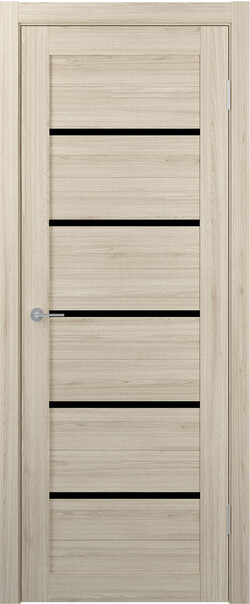Межкомнатная дверь  STARK ST1 ДО, массив + МДФ, экошпон на основе ПВХ, 800*2000, Цвет: Капучино, Lacobel черный лак