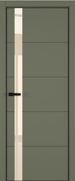 Межкомнатная дверь  ART Lite Groove ДО, массив + МДФ, эмаль, 800*2000, Цвет: Оливковая эмаль, Lacobel бежевый лак