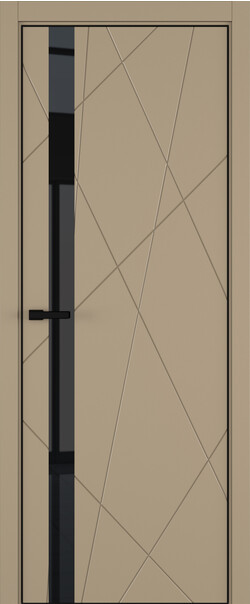 Межкомнатная дверь  ART Lite Chaos ДО, массив + МДФ, эмаль, 800*2000, Цвет: Бежевая эмаль, Lacobel черный лак