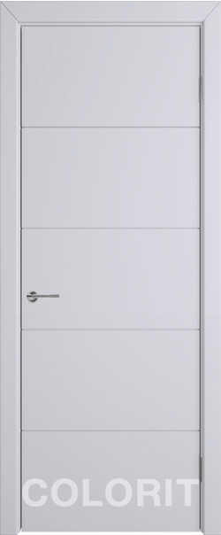 Межкомнатная дверь  COLORIT К4  ДГ, массив + МДФ, эмаль, 800*2000, Цвет: Светло-серая эмаль, нет