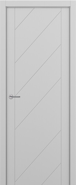 Межкомнатная дверь  ART Lite Diagonale ДГ, массив + МДФ, эмаль, 800*2000, Цвет: Светло-серая эмаль RAL 7047, нет