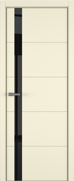 Межкомнатная дверь  ART Lite Groove ДО, массив + МДФ, эмаль, 800*2000, Цвет: Жемчужно-перламутровая эмаль, Lacobel черный лак