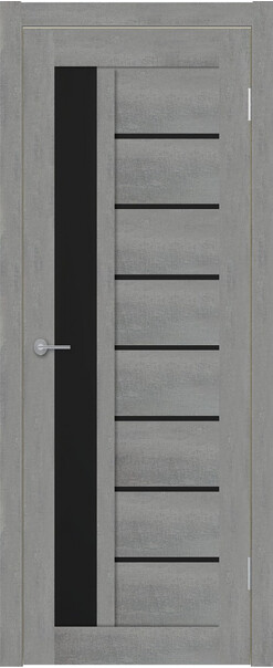 Межкомнатная дверь  TexStyle TS4 ДО, массив + МДФ, экошпон на основе ПВХ, 800*2000, Цвет: Лорэт грей, Lacobel черный лак