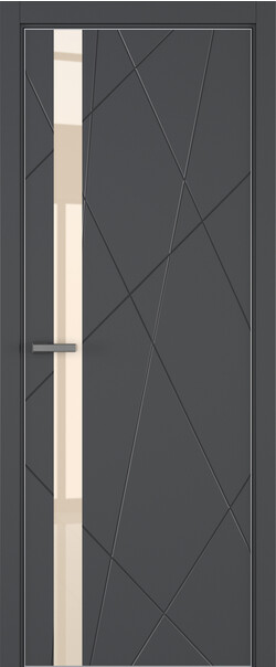 Межкомнатная дверь  ART Lite Chaos ДО, массив + МДФ, эмаль, 800*2000, Цвет: Темно-серая эмаль, Lacobel бежевый лак