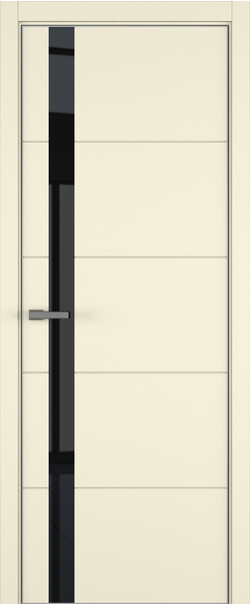 Межкомнатная дверь  ART Lite Groove ДО, массив + МДФ, эмаль, 800*2000, Цвет: Жемчужно-перламутровая эмаль, Lacobel черный лак
