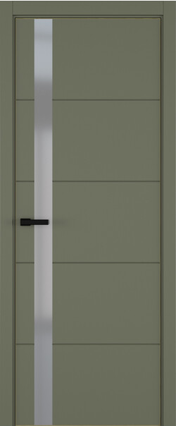 Межкомнатная дверь  ART Lite Groove ДО, массив + МДФ, эмаль, 800*2000, Цвет: Оливковая эмаль, Matelac серый мат.