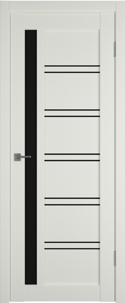 Межкомнатная дверь  Emalex E38 ДО, массив + МДФ, экошпон (полипропилен), 800*2000, Цвет: MidWhite, black gloss